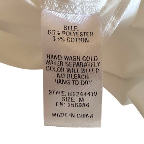 Vestique Cropped Top Women Size Medium White Wraparound Tie Long Sleeve Clublife - Picture 3 of 12